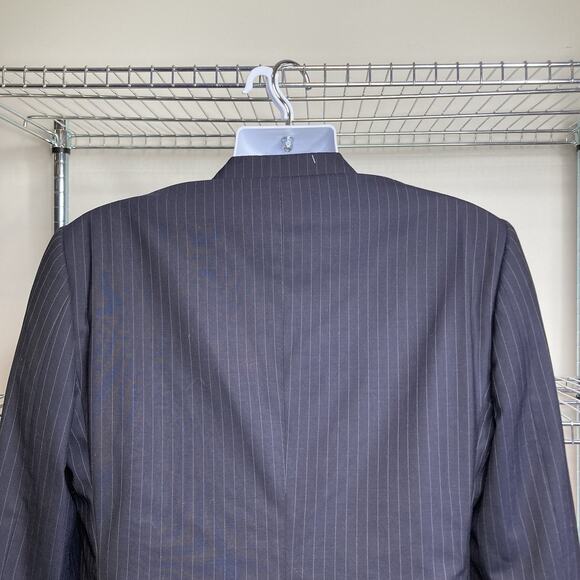 Etro Men's Navy Virgin Wool Striped Blazer Size 48 Old Money Classic Refined - Picture 13 of 14